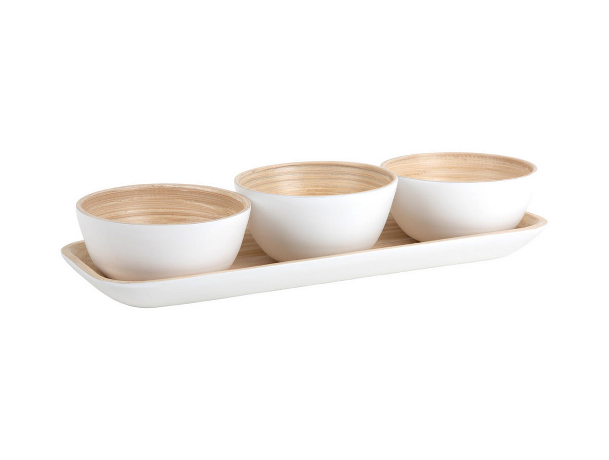 SNACK Set Puro 36/12/6 cm - Weiß, Naturmaterialien (12cm) - Present Time