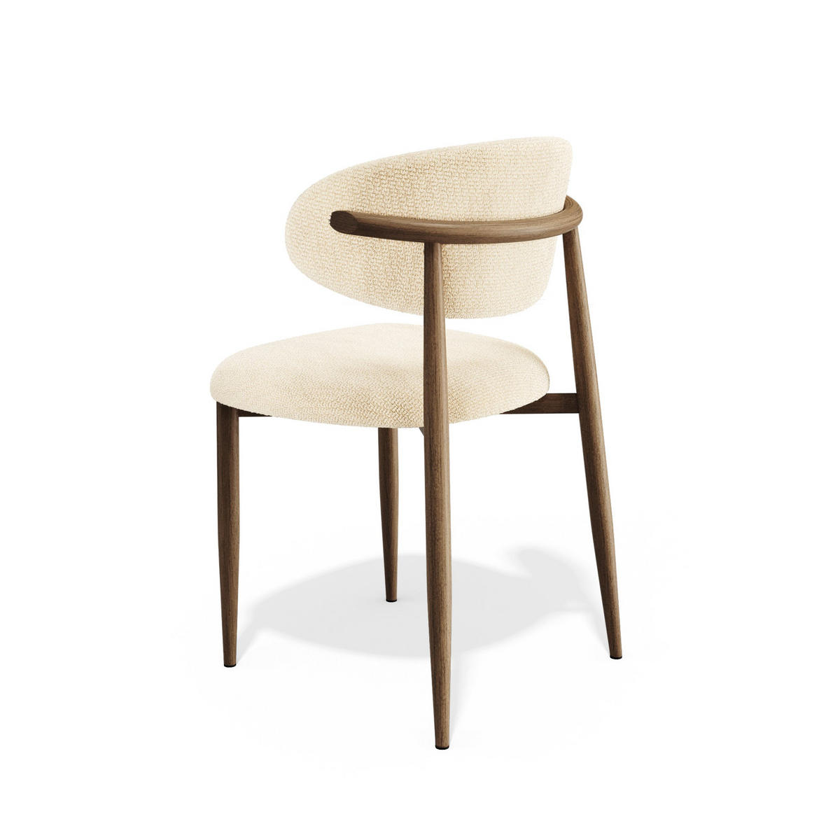 STÜHLE 2er Set LINA Schlingenvelours Creme 52cm - Creme, Textil (52/79/53cm) - Premium Interiors
