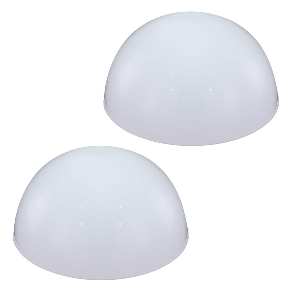 LED AUSSENLEUCHTE Halbkugel Weiß opal 2er Set - Weiß, Kunststoff (20/20/10cm)