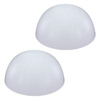 LED AUSSENLEUCHTE Halbkugel Weiß opal 2er Set - Weiß, Kunststoff (20/20/10cm)