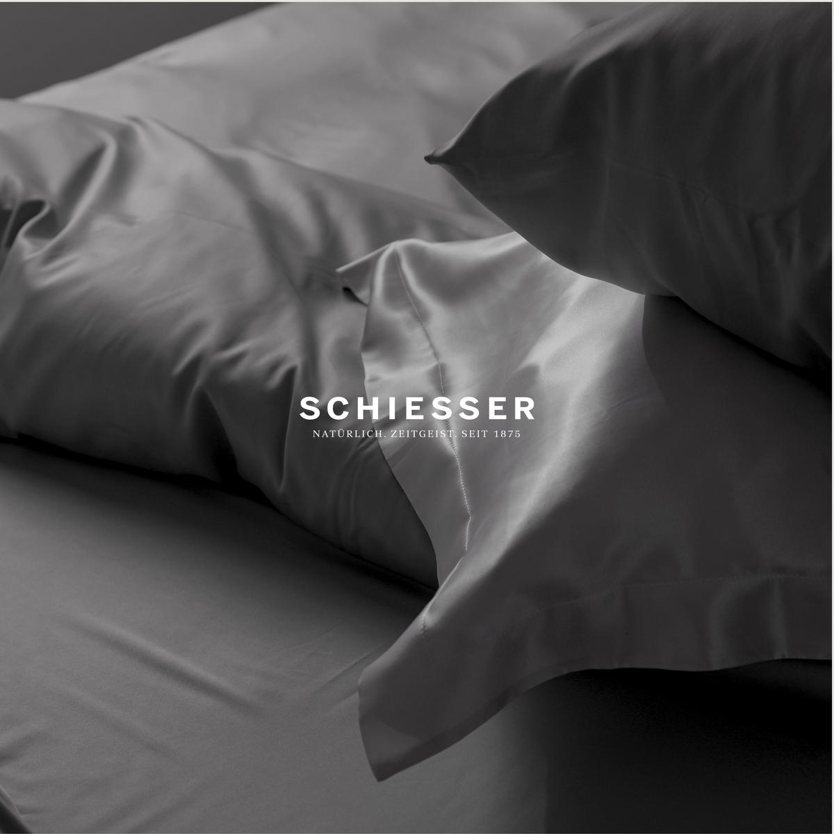 KISSENHÜLLENSET Ella - Baumwollsatin - 2-teilig - 40 x 80 cm - Dunkelgrau - Dunkelgrau, Textil (40/80cm) - SCHIESSER