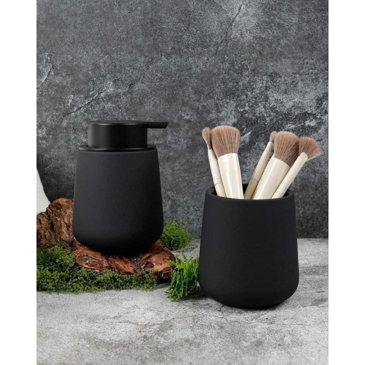 SEIFENSPENDER Keramik Schwarz 350 ml - Schwarz, Keramik (9/12/9cm)