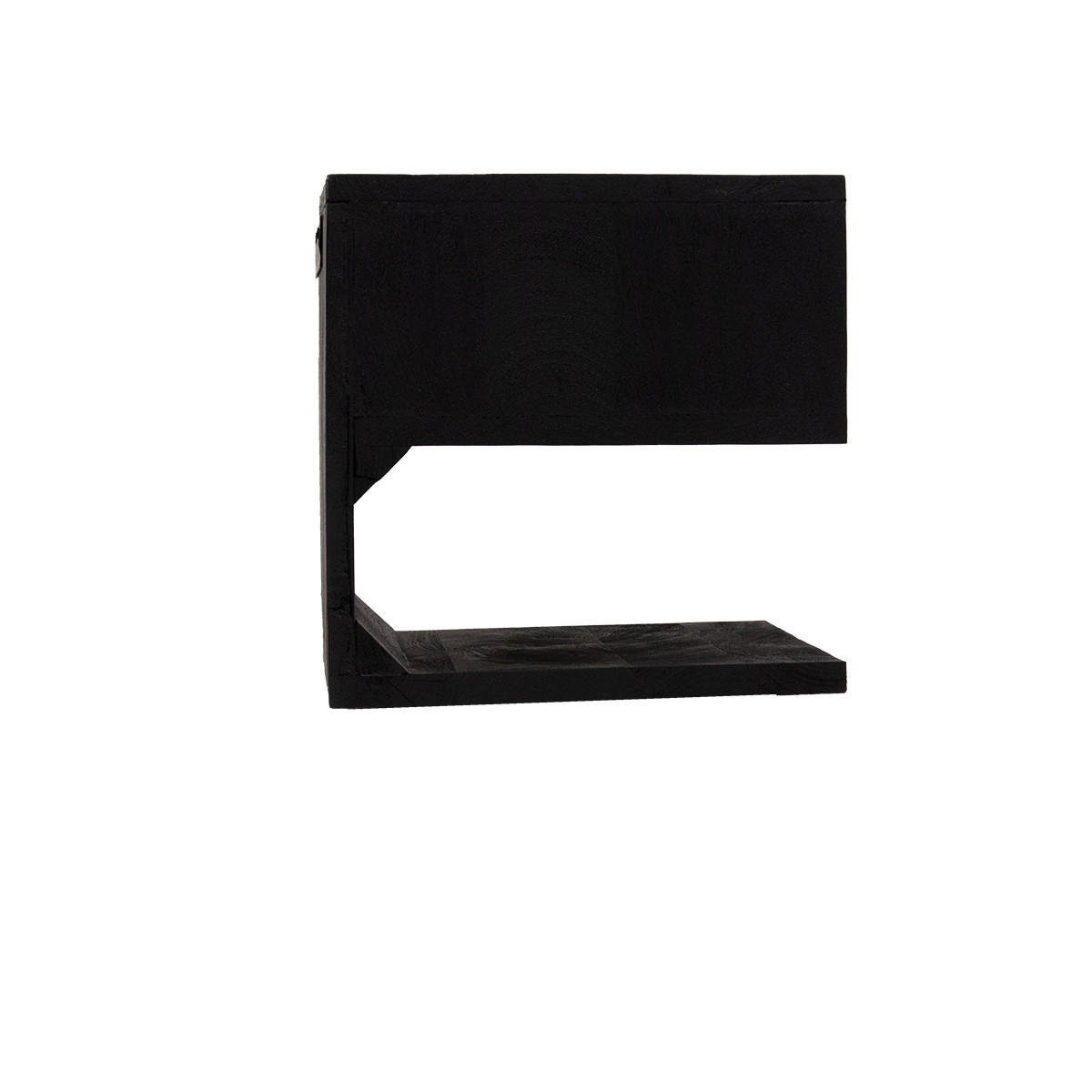 NACHTTISCH mit 1 Schubladen aus Mangoholz 45x30x30cm, schwarz - Schwarz, Holz (45/30/30cm) - Giga Meubel