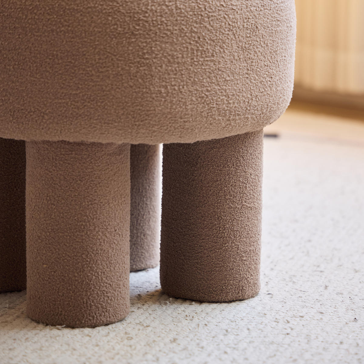 POUF Wolle Taupe - Beige, Textil (42.5/42/42.5cm) - Nordlys