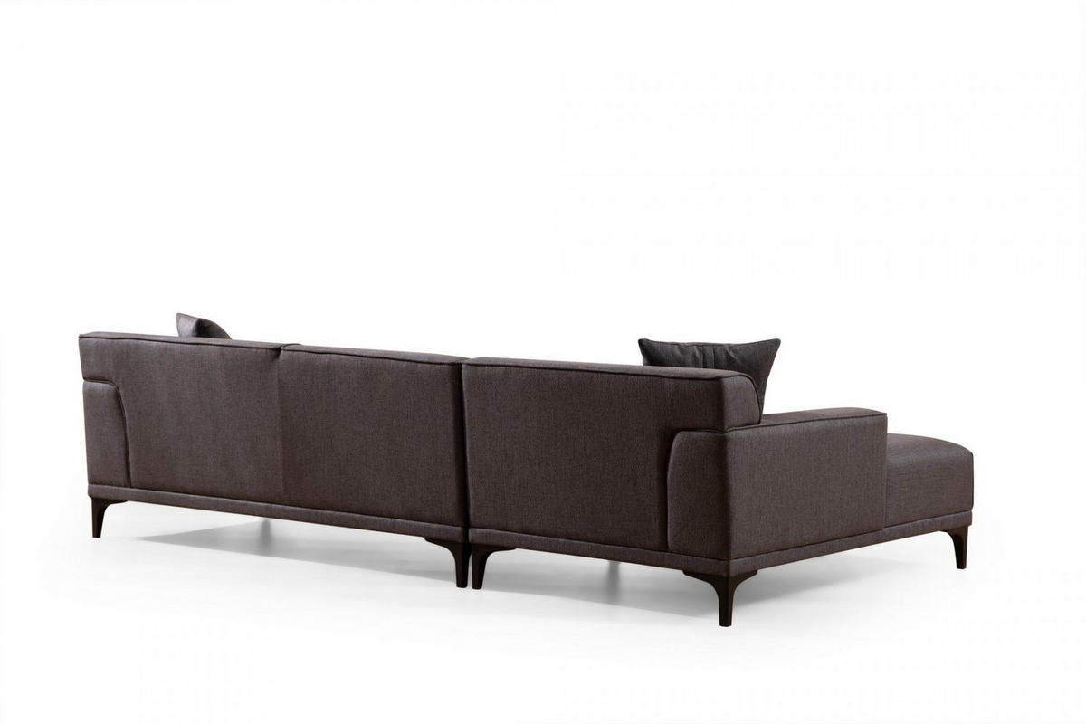 ECKSOFA modern inklusive Zierkissen - Anthrazit/Schwarz, Holz/Kunststoff (250/145cm) - myHomelando