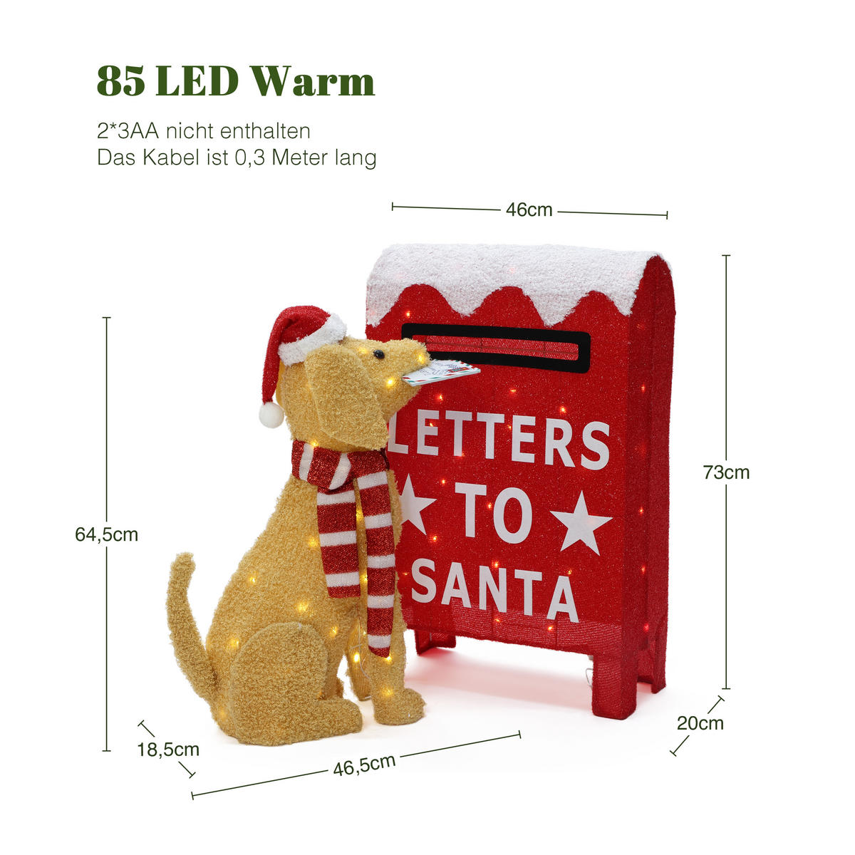 WEIHNACHTSDEKORATION HTHD0235 - Gelb/Rot, Textil/Metall (20/73/46cm) - Hometopia