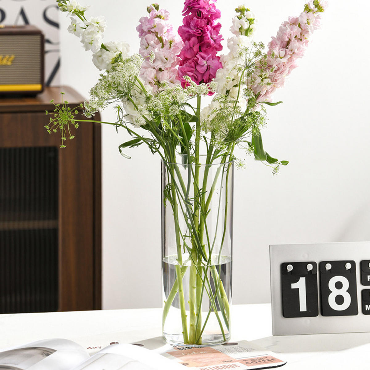 VASE 12*12*25CM - Transparent, Keramik (20cm) - LIBRATON