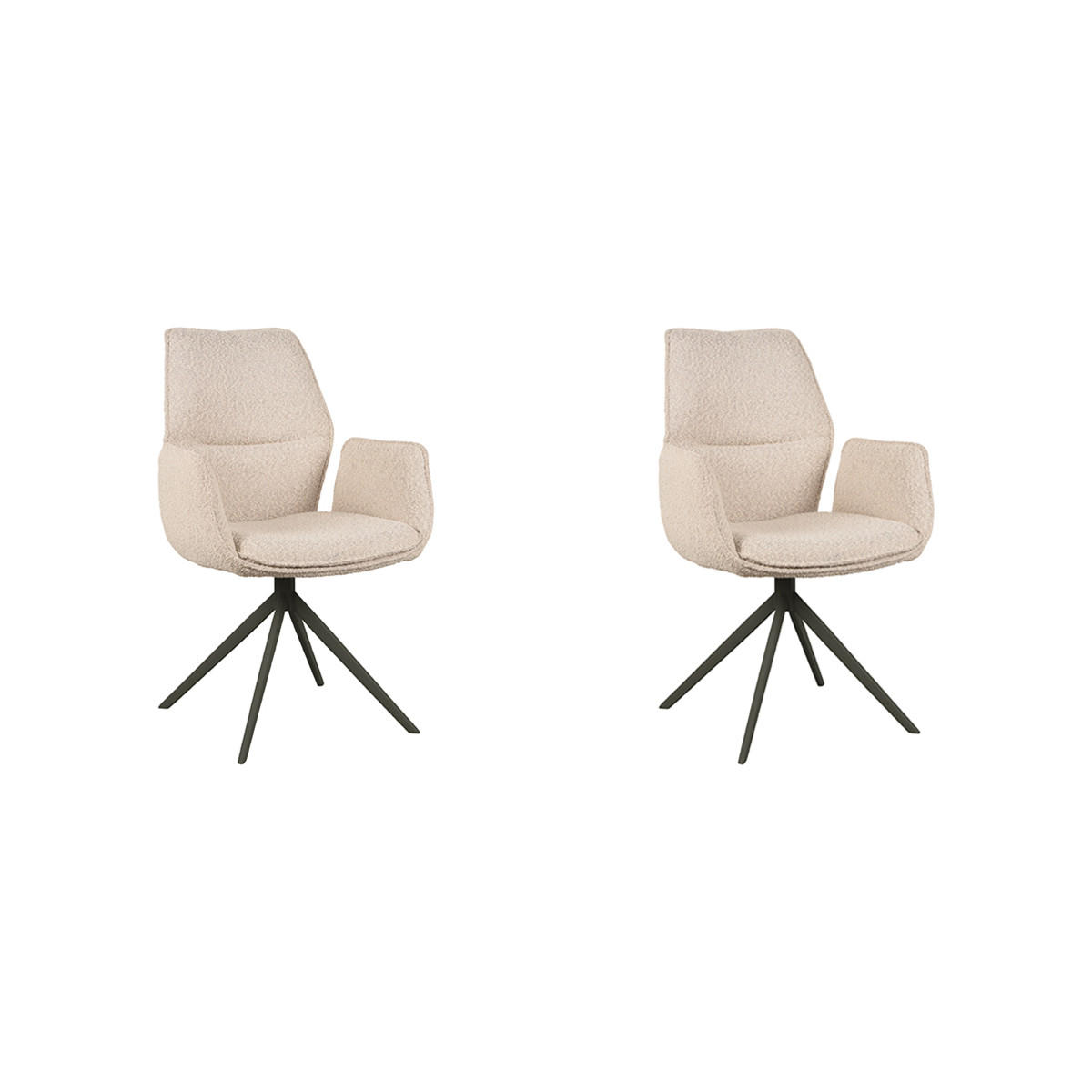 ESSZIMMERSTUHL Mellow Beige 63/58/92 cm 2er-Set - Beige, Textil (58/92/63cm) - LABEL51