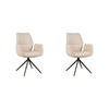 ESSZIMMERSTUHL Mellow Beige 63/58/92 cm 2er-Set - Beige, Textil (58/92/63cm) - LABEL51