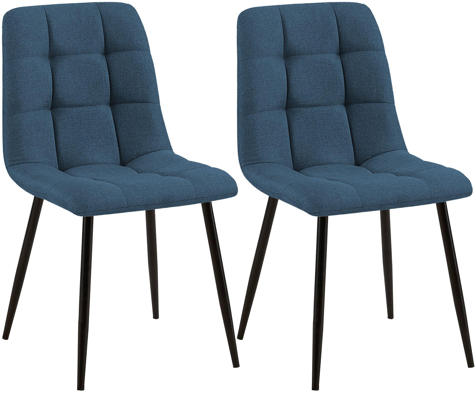 STUHL 2 Stoff Blau - Blau/Schwarz, Textil/Metall (45/84/55cm) - CLP
