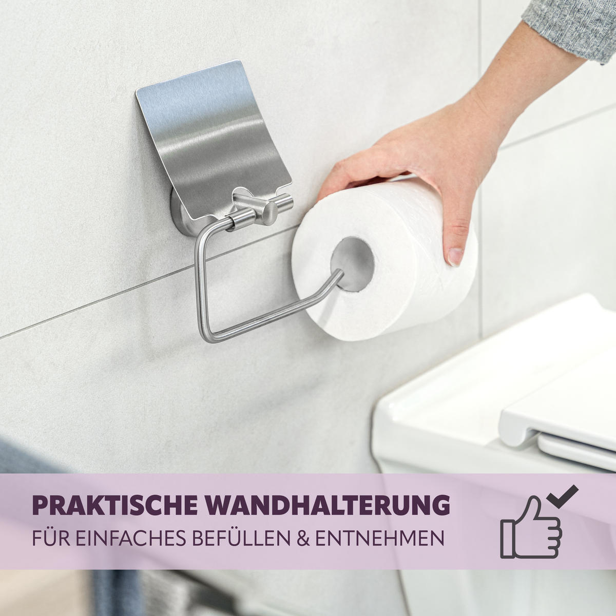 TOILETTENPAPIERHALTER PIAZZA, Edelstahl - Edelstahlfarben, Metall (16.5/14/7cm) - bremermann