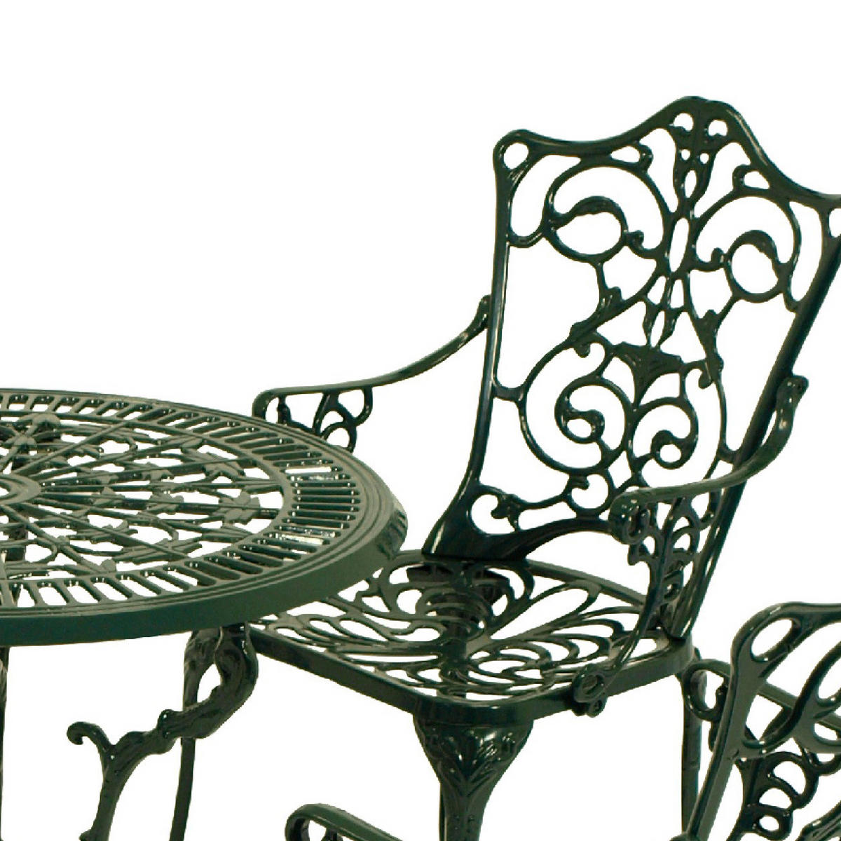 BISTROSET Boulder - Jugendstil - 5-teilig, Aluguss antik dunkelgrün - Grün, Metall - TPFGarden