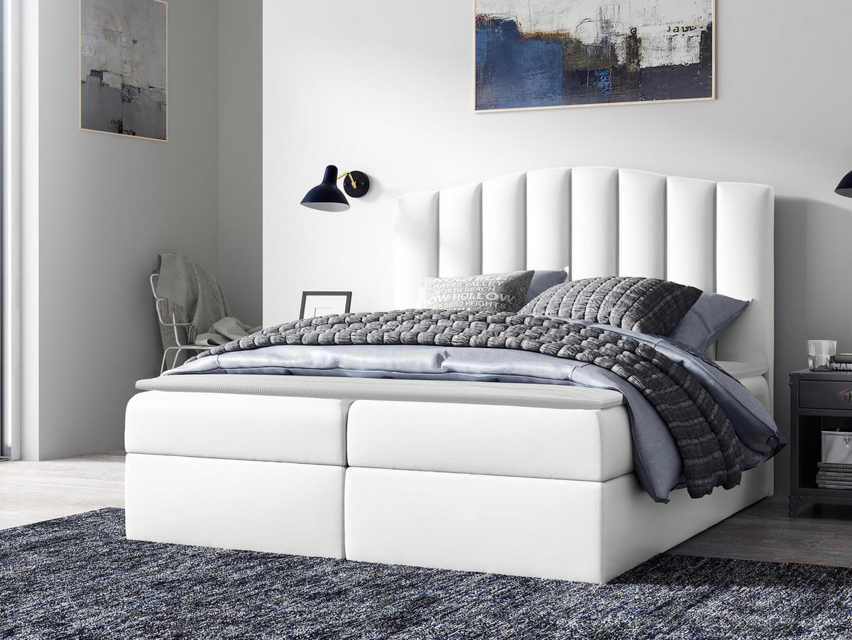BOXBETT Lindos - Weiß, Holz (140/200cm) - MIRJAN24