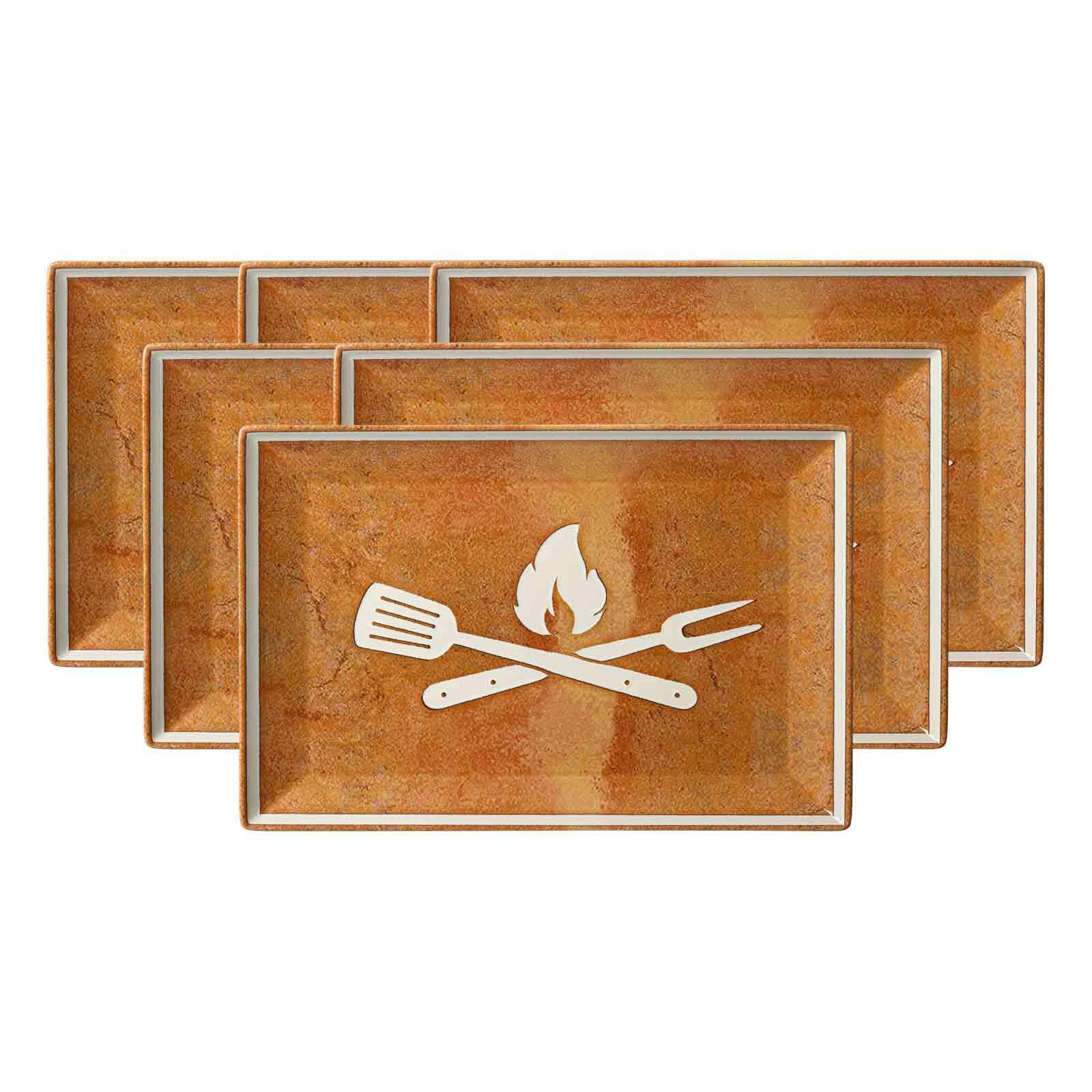 PLATTEN Rusty braun 30 x 20 cm 6er Set - Braun, Keramik (20/2.5/30cm) - Ritzenhoff Breker