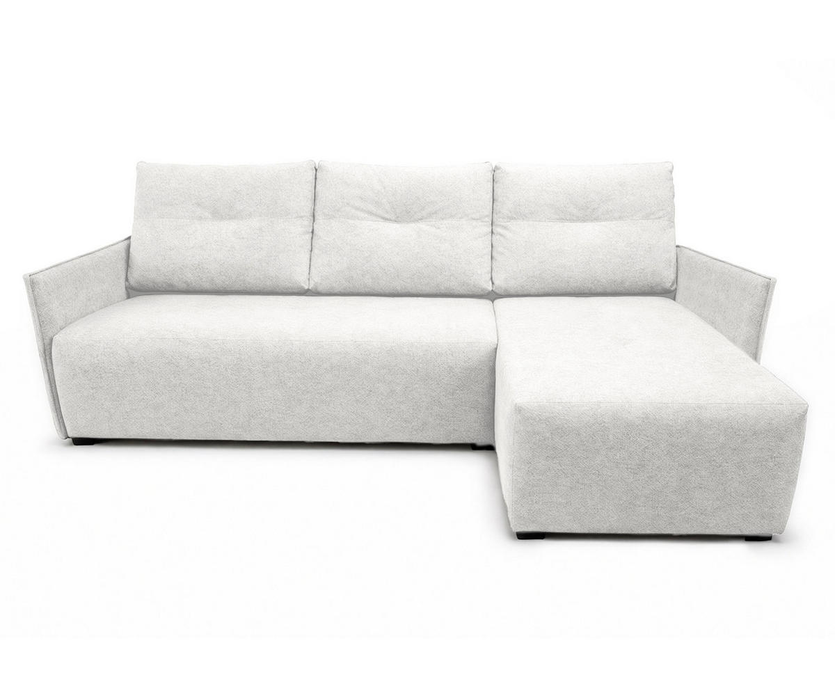 ECKSOFA L Form Damascus Weiß 212/143/88 cm Rechts mit Schlaffunktion - Schwarz/Weiß, Kunststoff/Textil (212/143cm) - AX Living