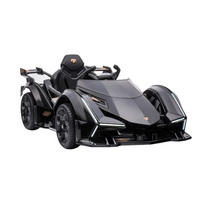 KINDER ELEKTROAUTO Lamborghini V12 Vision Gran Turismo schwarz Fernbedienung, MP3-Anschluss, Musikfunktion, Batterieanzeige - Schwarz, Kunststoff (117/66/50cm) - Es-Toys