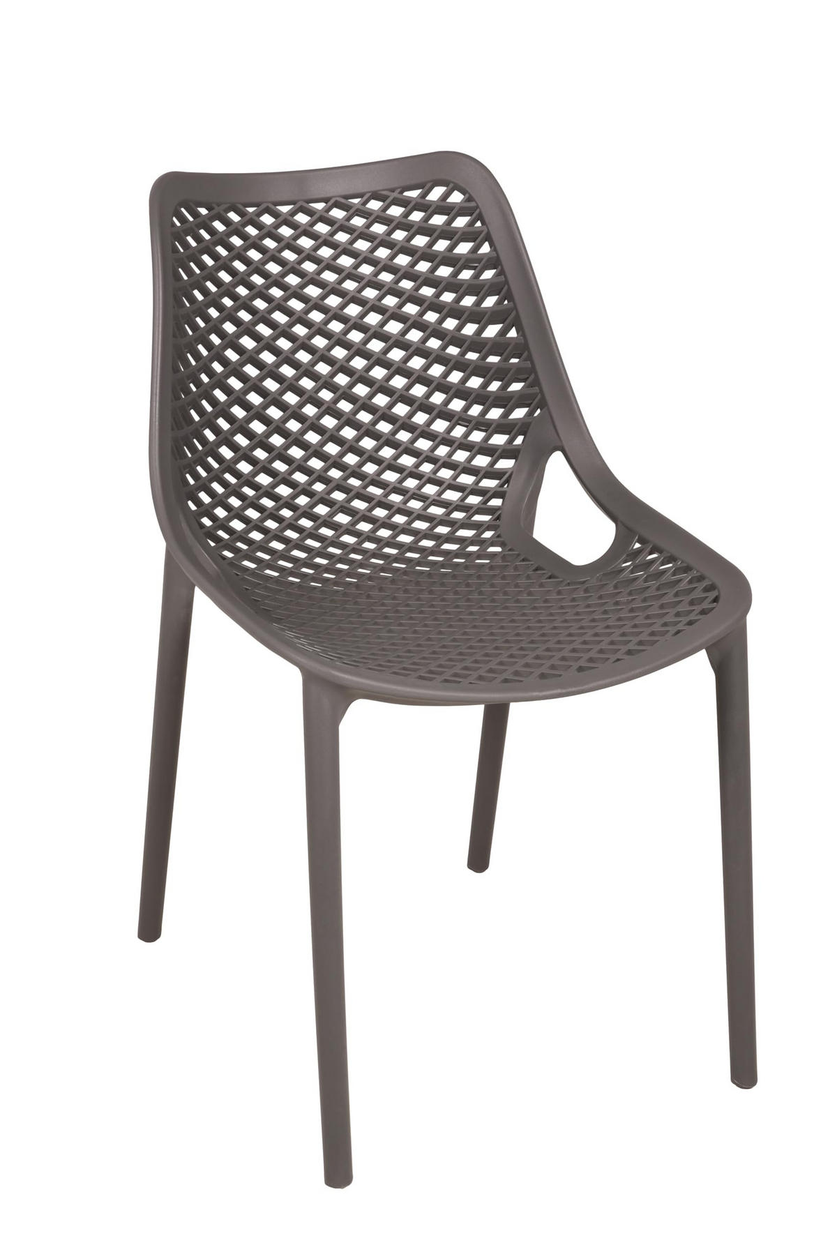 GARTENSTUHL 2er Set Erik Anthrazit Gartenstühle - Anthrazit, Kunststoff (50/83/60cm) - DELUKE