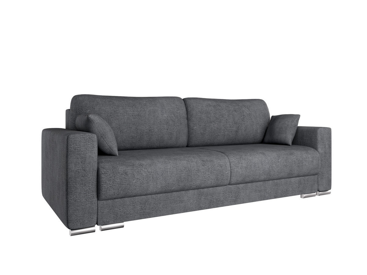 SCHLAFSOFA Calma mit Bettkasten 3-Sitzer modernen Stil, Dunkelgrau - Dunkelgrau, Holz (229/87/97cm) - Panda Möbel