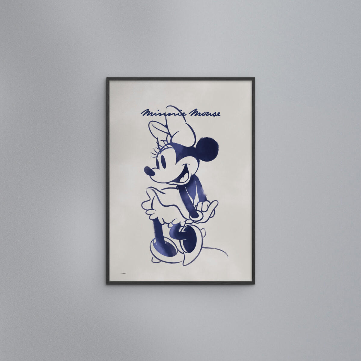 POSTER mit Rahmen Disney - Disney - Minnie Mouse Blue - Blau/Schwarz, Holz/Papier (70/100cm) - Poster&Frame