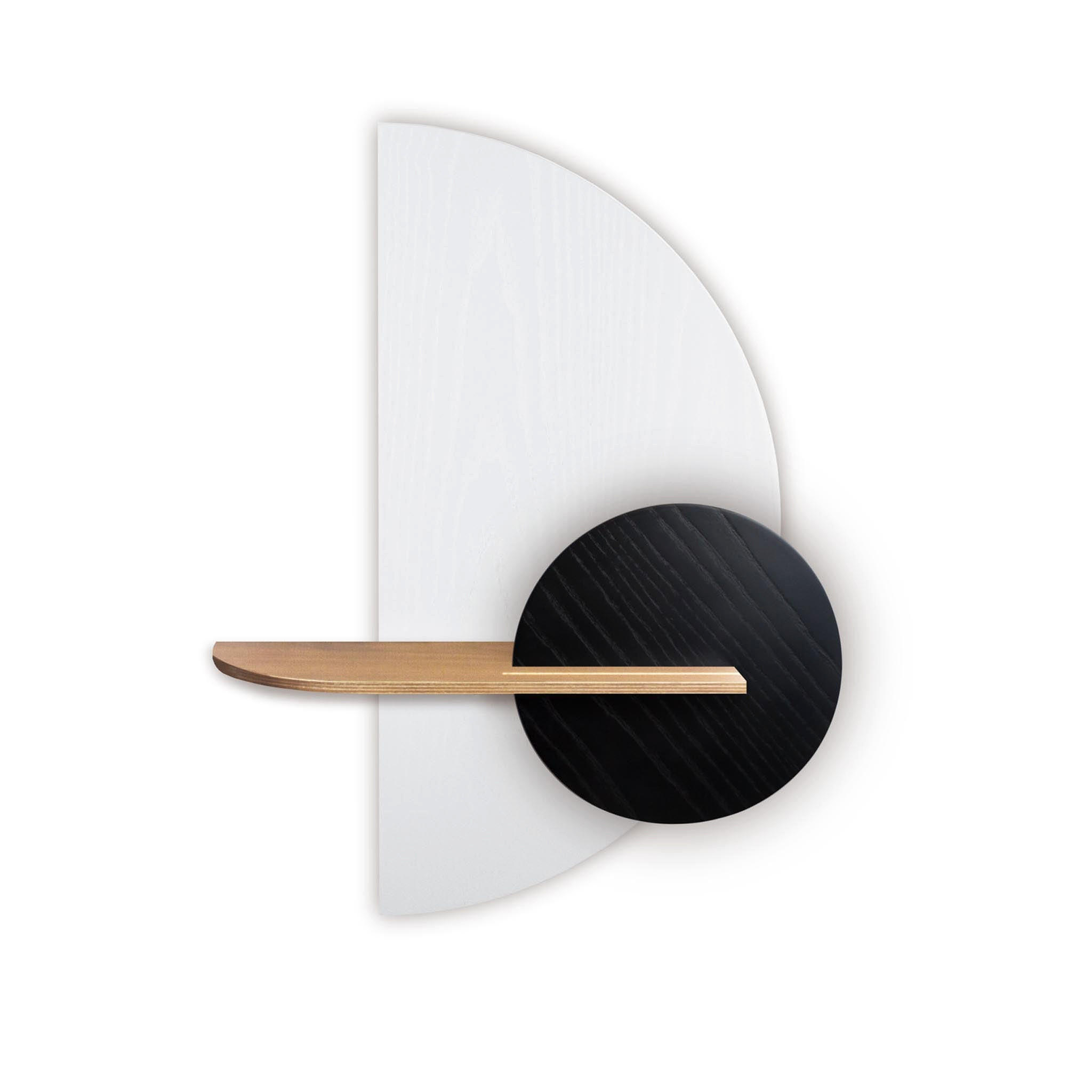 REGAL Alba Halbkreis - Eichefarben/Schwarz, Holz (60/72/17cm) - Woodendot