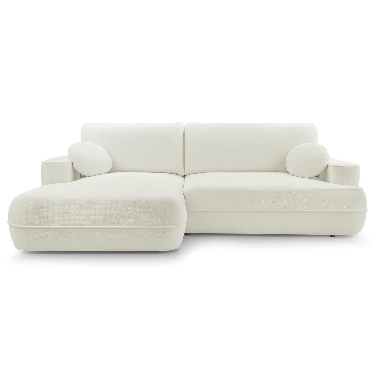 ECKSOFA Fuerro Weiß Strukturstoff - Schwarz/Weiß, Kunststoff/Textil (260/168cm) - Selsey
