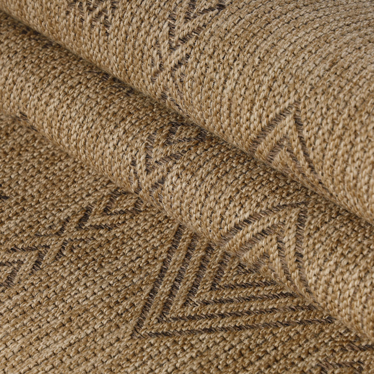 TEPPICH Outdoor Vintage Wetterfest Waschbar Balkon Terrasse OEKO-TEX Schwarz 80x150 cm – KASBERG - Beige, Textil (150/80cm) - KADIMA DESIGN
