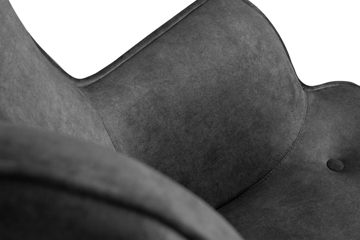 SESSEL GLORI mit Armlehnen, Dunkelgrau - Dunkelgrau/Schwarz, Holz/Textil (78/94/88cm) - KONSIMO®