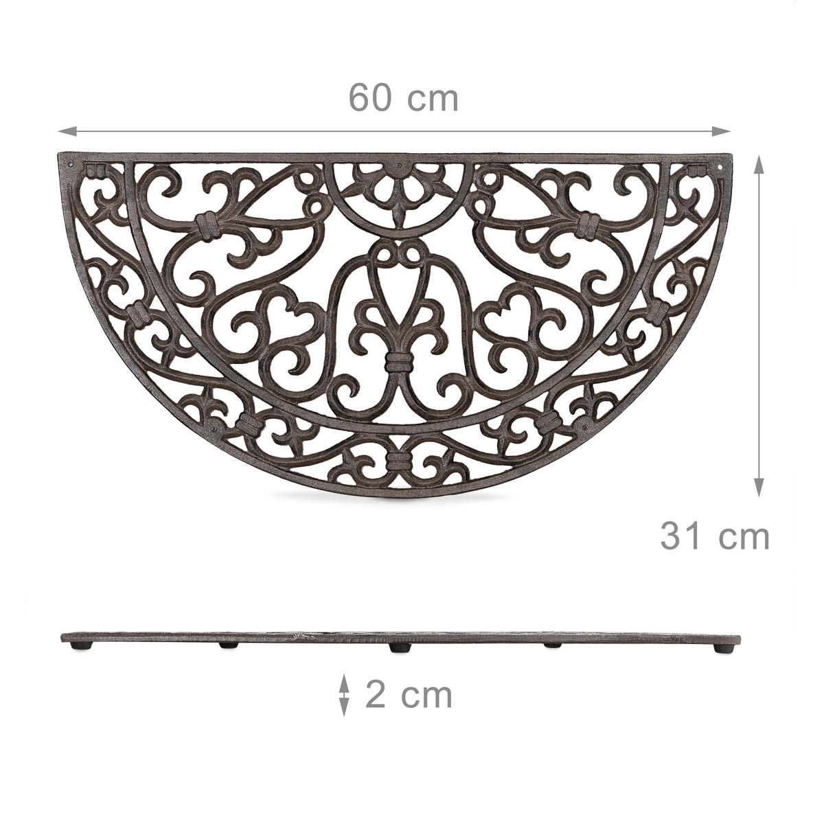 FUSSABTRETER - Braun, Metall (60/31cm) - Relaxdays