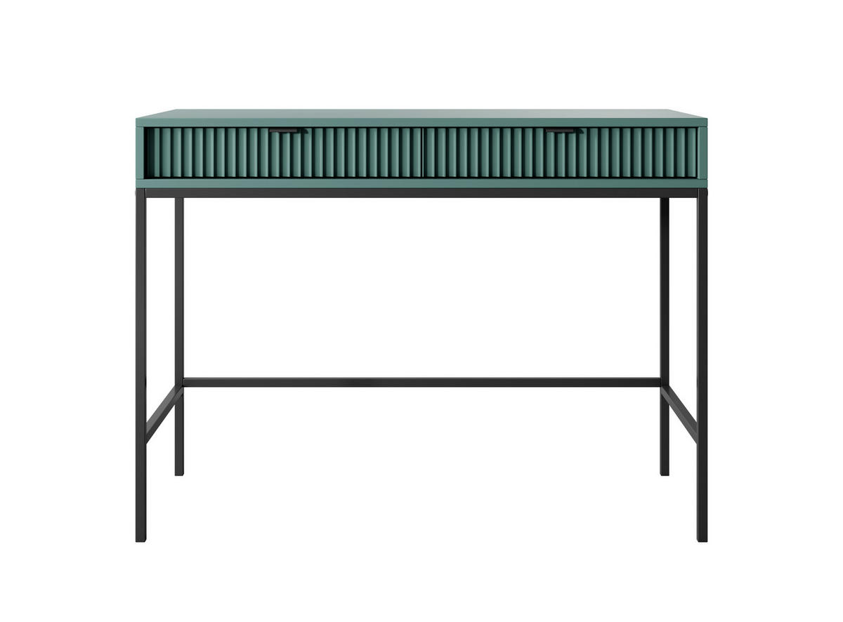 SCHMINKTISCH Kioto in Grün mit Metallbeinen - Schwarz/Grün, Holzwerkstoff/Metall (50/104/77cm) - Ravio