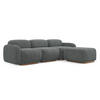 ECKSOFA Beidseitig Strukturstoff Stoff Grau - Dunkelgrau/Braun, Holz/Textil (270/190cm) - Makamii