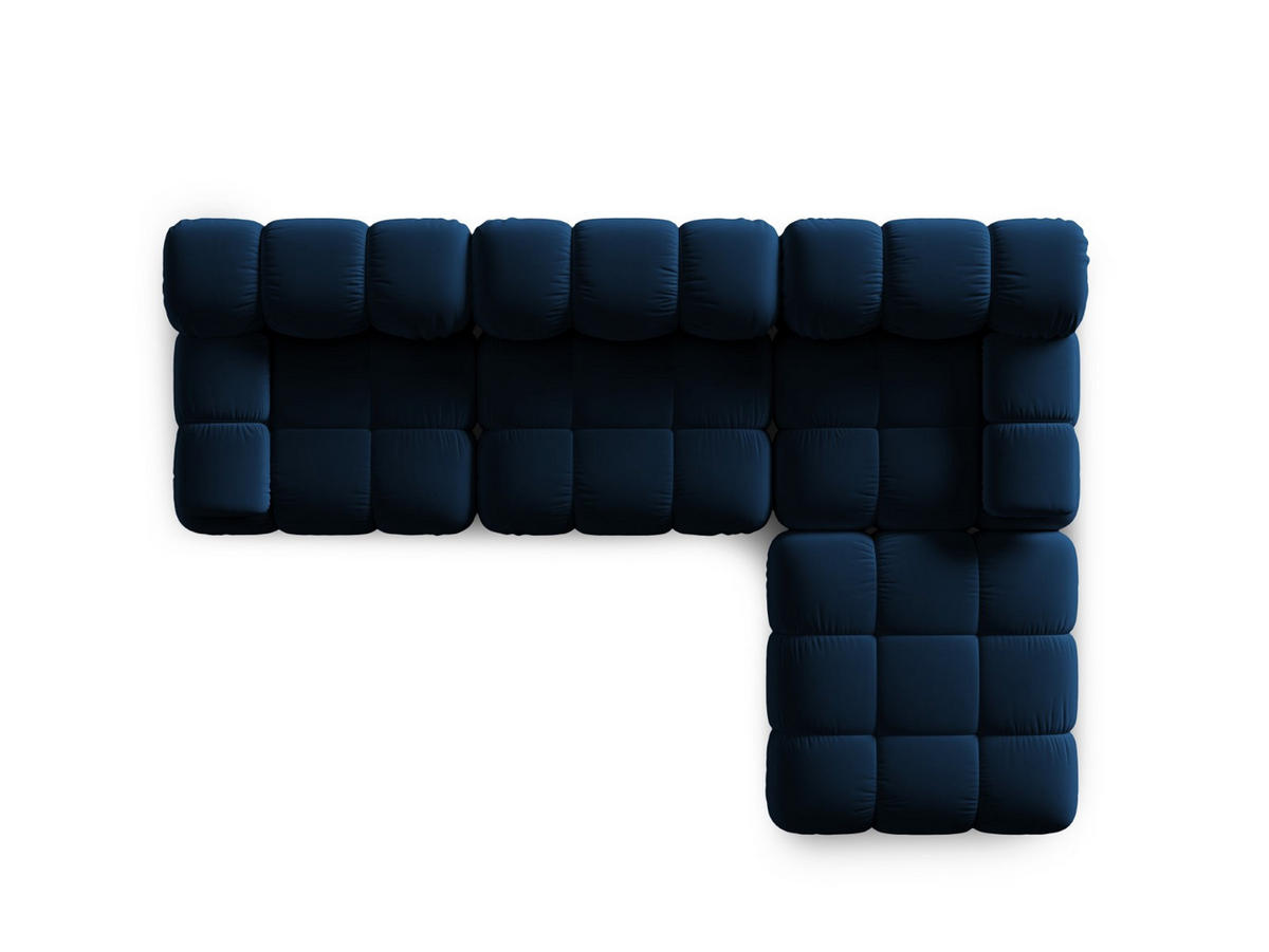 MODULARES-SOFA Bellis aus Samt königsblau 4 Sitzplätze - Blau, Textil (188/63/282cm) - Micadoni