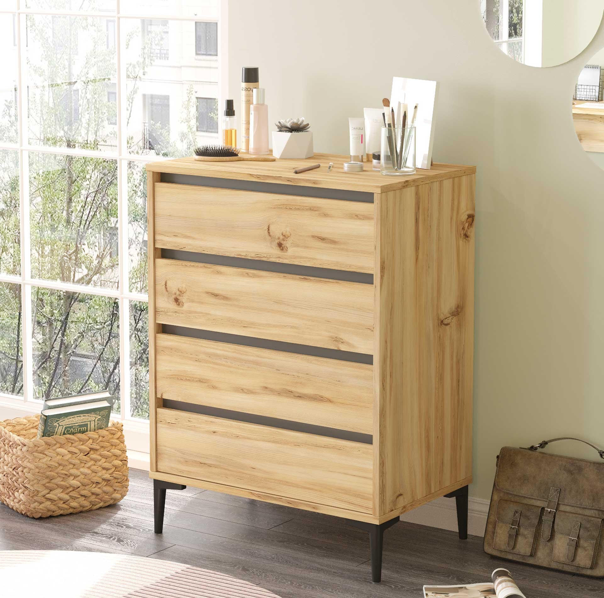 KOMMODE 72/45/98,5 cm - Braun, Holz (72/98.5/45cm) - Mobili Rebecca