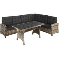 RATTANLOUNGE Catania,Tisch mit Schraubfüßen,natur - Naturfarben, Kunststoff - tectake