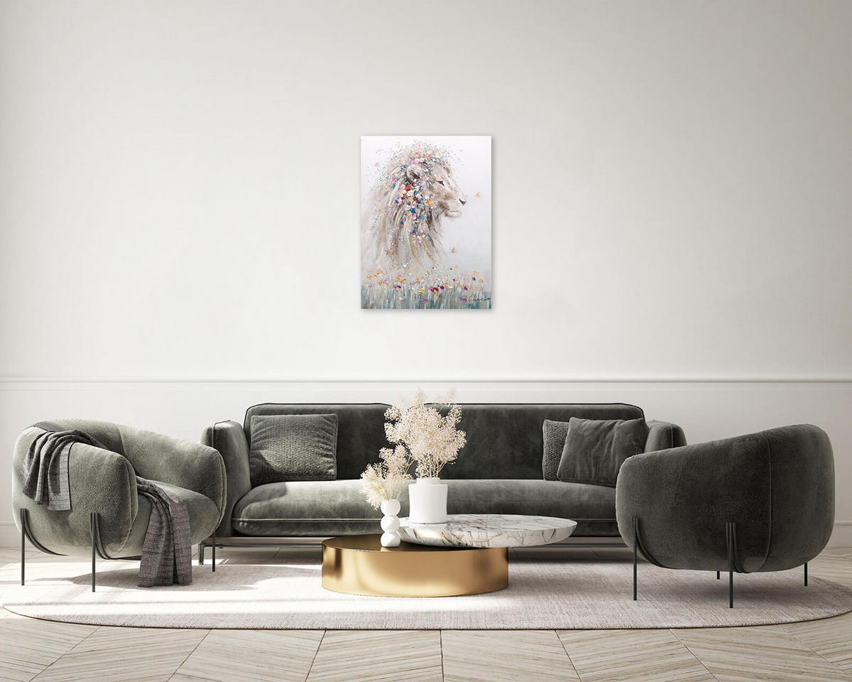 OLEJOMAĽBA 75/100 cm, Zvieratá - taupe/béžová, drevo/textil (75/100cm) - KUNSTLOFT