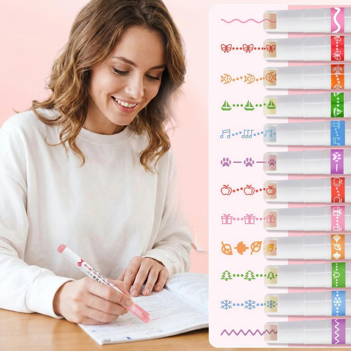 MARKER-SET 12-teiliges Set mit Stempelspitze - Multicolor, Kunststoff (7/1/13.5cm)