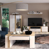 WOHNZIMMER-SET 4-TLG. Akron-131 - Weiß, Holzwerkstoff (545/143/60cm) - Lomado