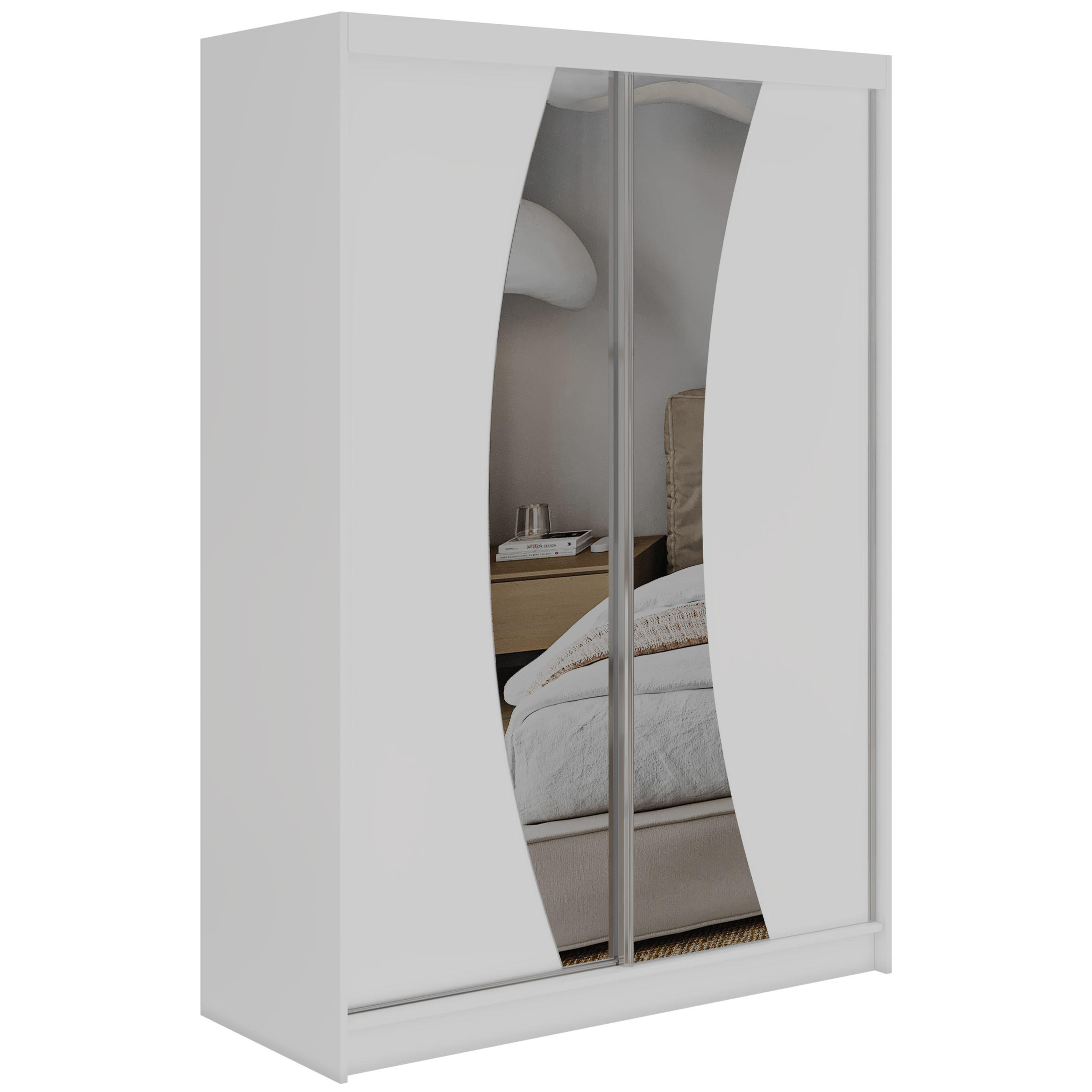 MKS Schwebetürenschrank Weiß 150x216x61 cm