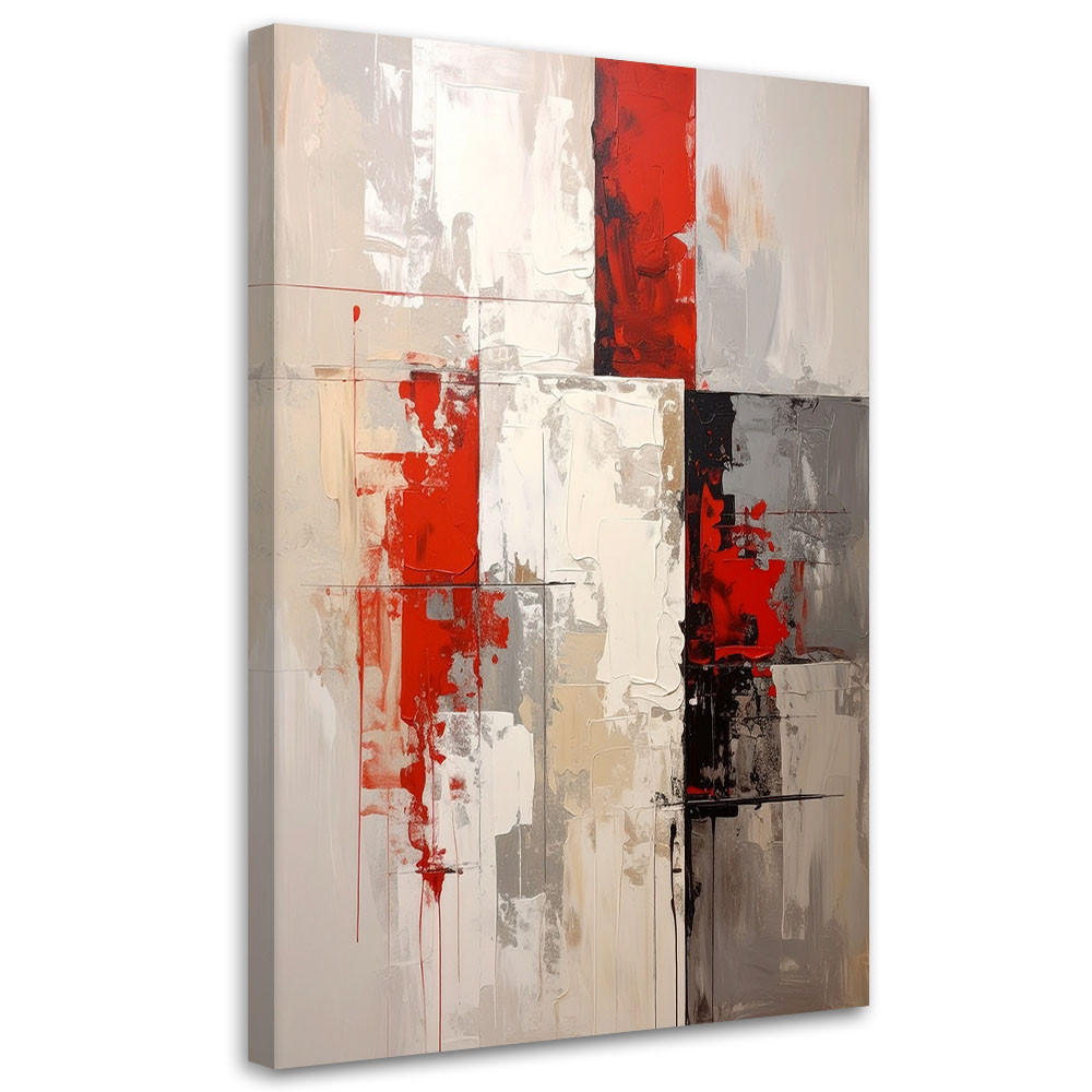 WANDBILD, Rot Beige Abstrakt - Rot, Textil (40/60cm) - Feeby