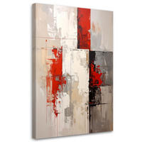WANDBILD, Rot Beige Abstrakt - Rot, Textil (40/60cm) - Feeby