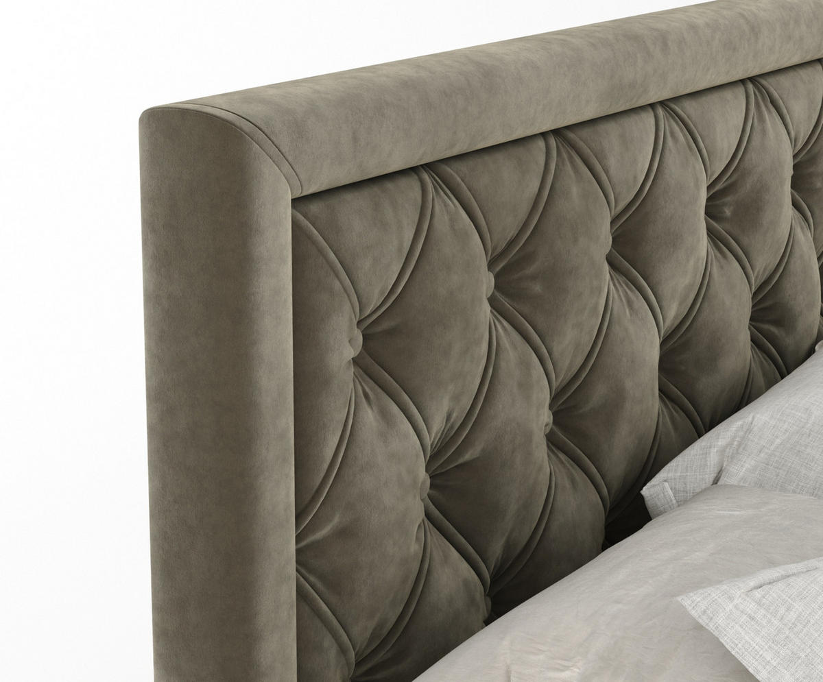 BOXSPRINGBETT Aurelia Taupe 160/200 cm - Taupe/Schwarz, Holz/Holzwerkstoff (160/200cm) - Maison de Reve