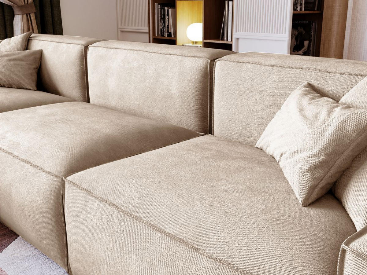 ECKSOFA Arizona Beige Rechts - Beige, Holz/Textil (265/180cm) - Graingold