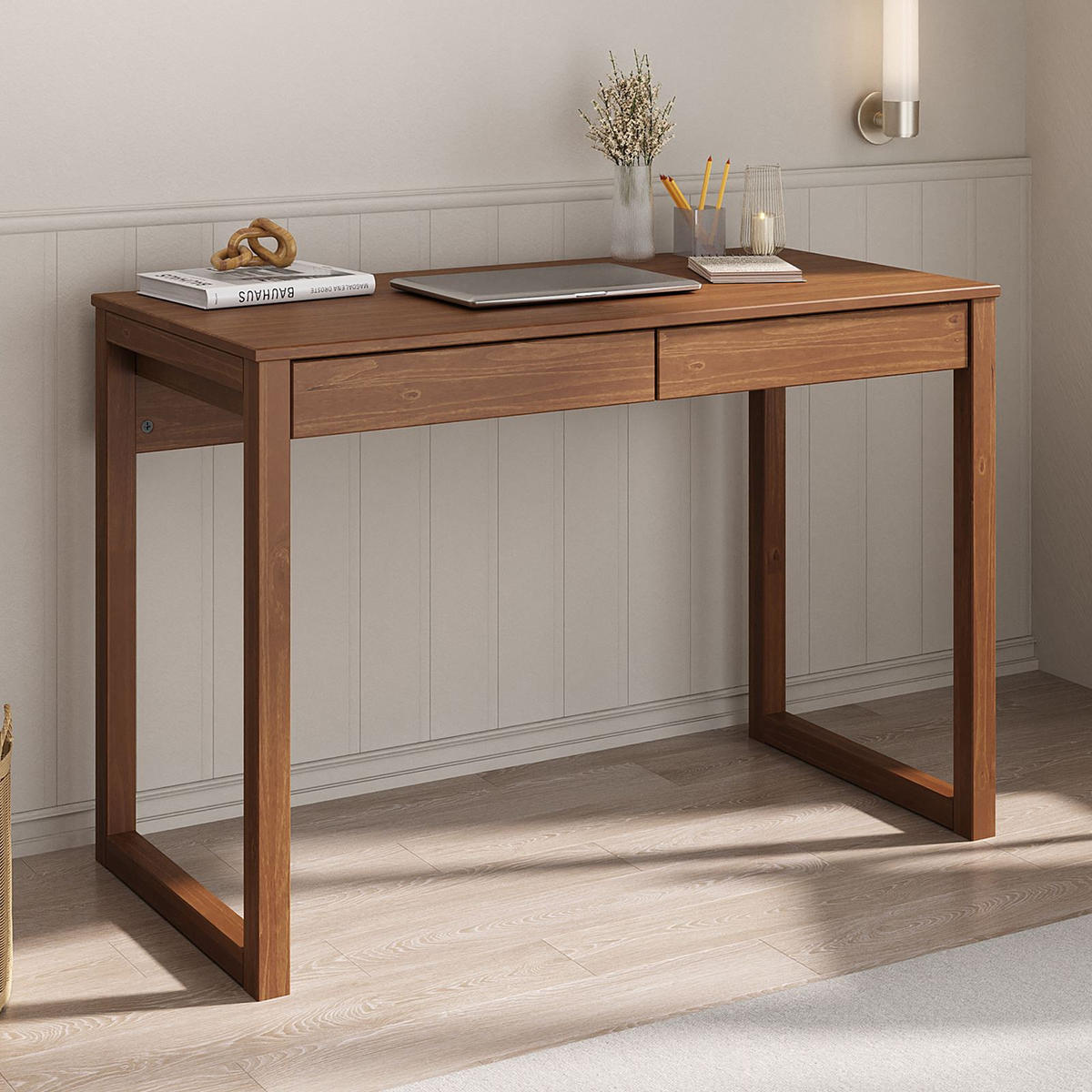 SCHREIBTISCH NOAH Kastanie - Kastanienfarben, Holz (54/110/75cm) - IDIMEX