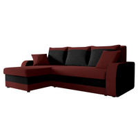 ECKSOFA Kris - Weinrot/Schwarz, Holz/Kunststoff (238/147cm) - MIRJAN24