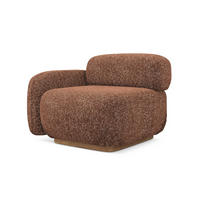 SOFAELEMENT Links Strukturstoff Stoff Orange - Terra cotta/Orange, Holz/Textil (95/73/95cm) - Makamii