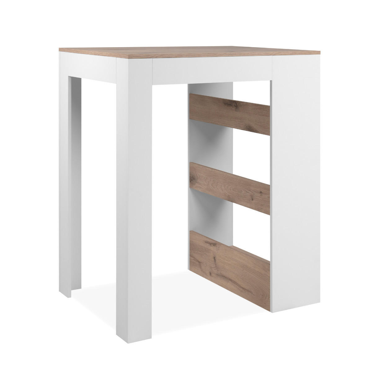 ESSTISCH mit 3 Ablagefächern Dekor Eichenoptik Viking und Weiß 92/67/106 cm - Apfelbaumfarben, Holzwerkstoff (92/67/106cm) - Calicosy