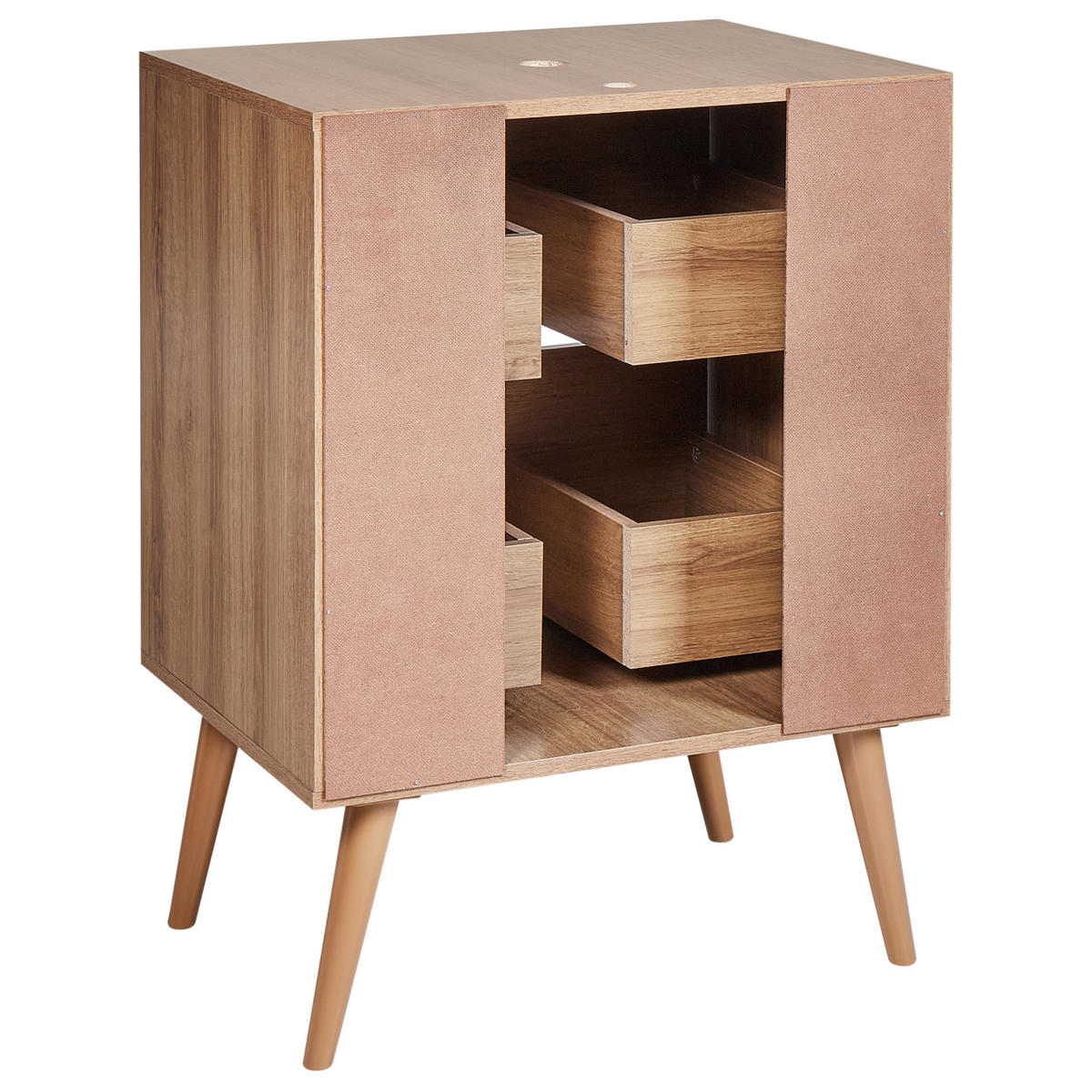 WASCHBECKENUNTERSCHRANK 60 cm Hellbraun Cariacica - Hellbraun, Holzwerkstoff (60/80/45cm) - Beliani