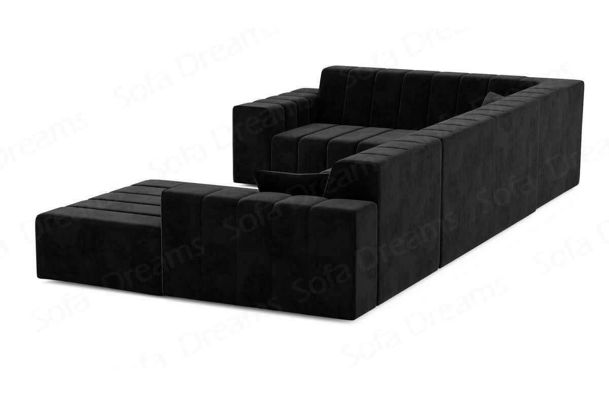 WOHNLANDSCHAFT Astra Schwarz Samtstoff - Schwarz, Kunststoff (326/73/186cm)