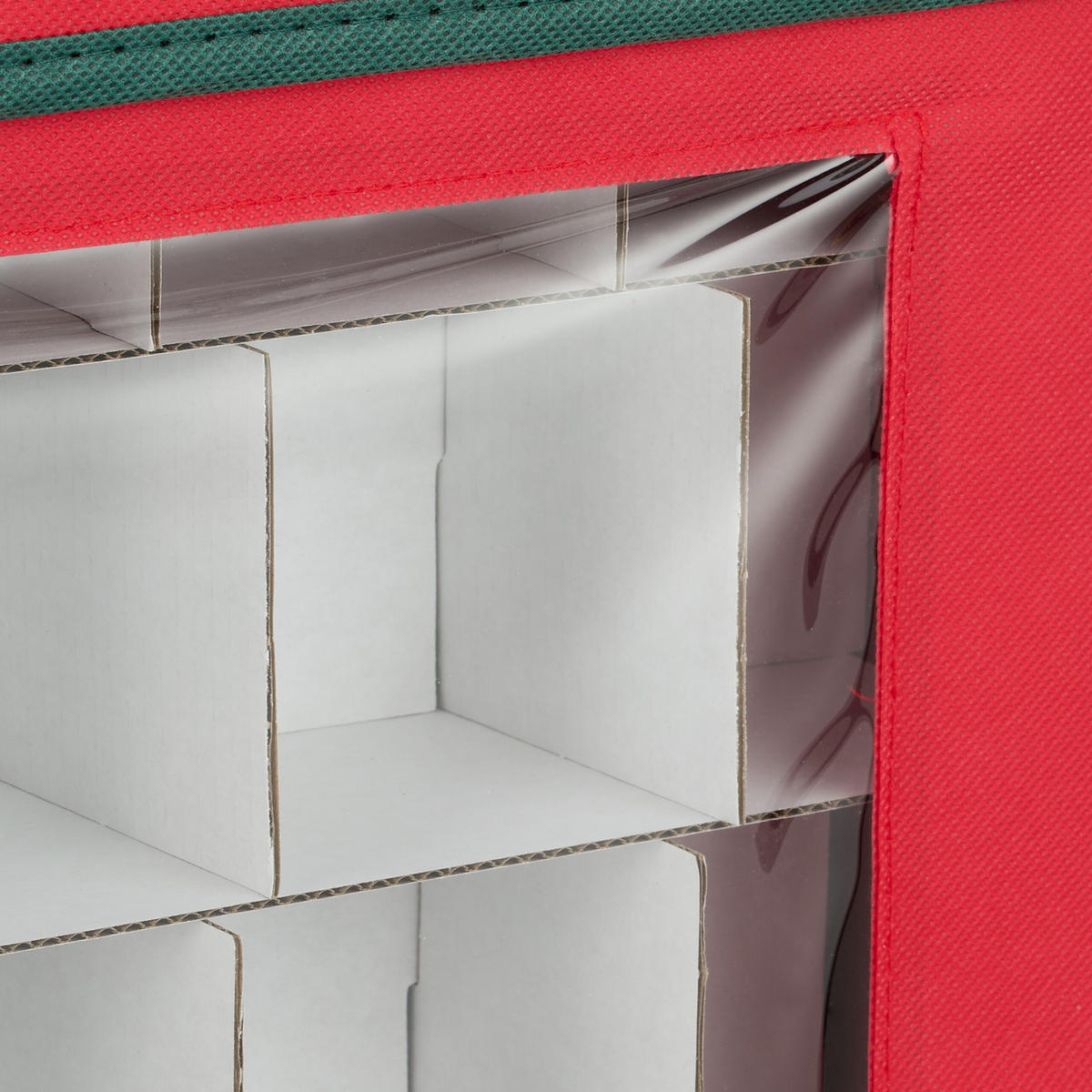 2XWEIHNACHTSKUGEL-AUFBEWAHRUNGSBOX - Rot, Papier/Kunststoff (32/33/32cm) - Relaxdays