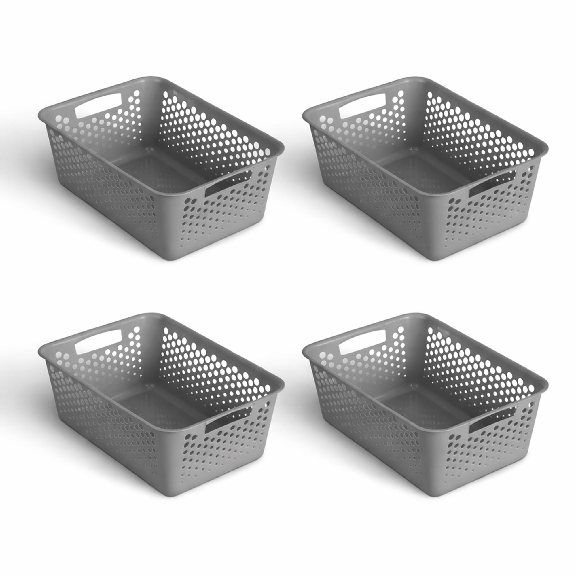 AUFBEWAHRUNGSKORB Anthrazit 44x30x17 cm - 4er-Pack - Anthrazit, Kunststoff (30/17/44cm) - ProHome
