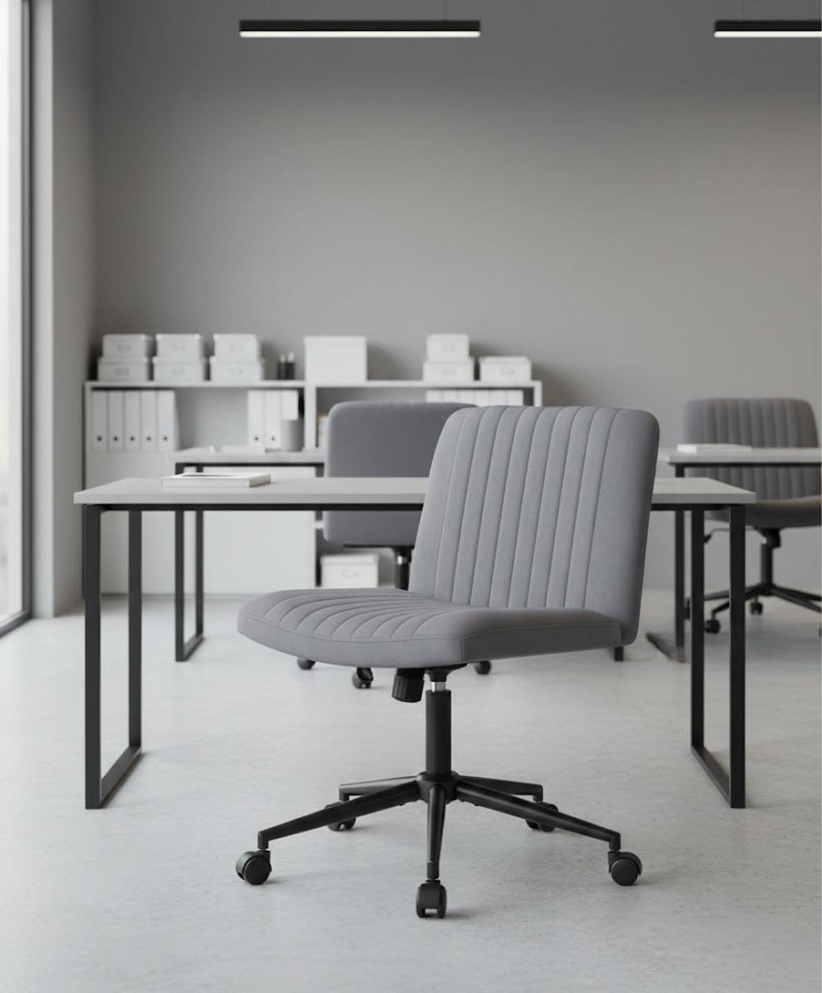 BÜROSTUHL Lynox Samt dunkelgrau - Dunkelgrau/Schwarz, Metall (62/98/65cm) - TPFLiving